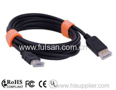 RoHS CE UL high definition hdmi to displayport cable with ethernet for 3D and TV