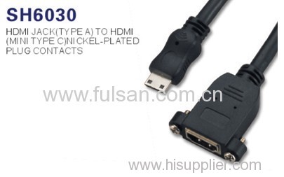 HDMI A female to Mini HDMI C male cable adapter 1080P