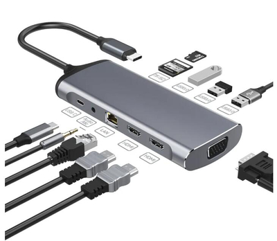 Multiport Adapter 3.1 Type C Hub Docking Station USB C Hub 10 in 1 Adapter USB C Hub