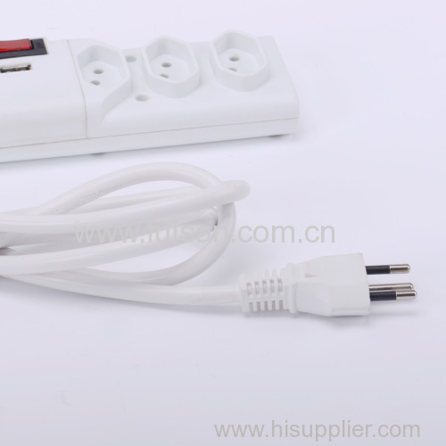 Inmetro Approved 6 Gangs Brazil Power Strip with USB Charger