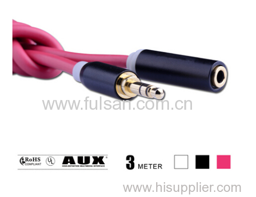 Data cable 3.5mm male to female retractable
