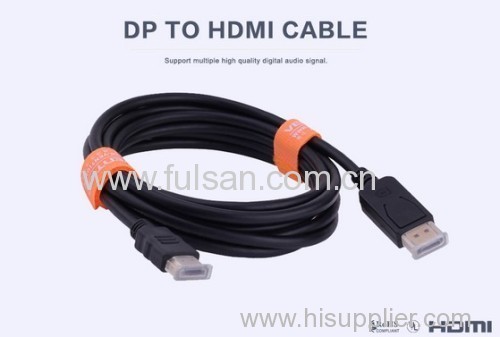 Gold Plated Mini DisplayPort to DisplayPort Cable in Black 10 Feet