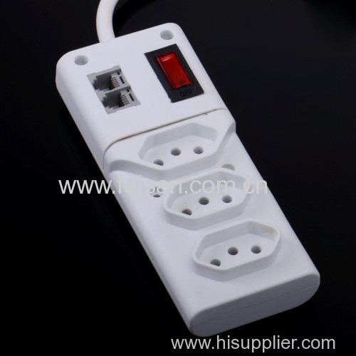 Power Strip with Surge Protector and 2 Telephone Sockets