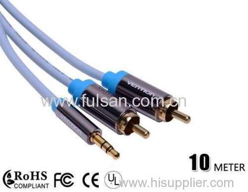 High quality DC 3.5mm TO 2RCA AV cable