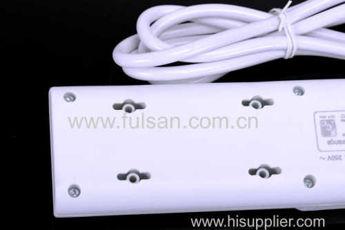 1Meter 6 Outlets RJ45 Brazil Power Strip with Inmetro approval