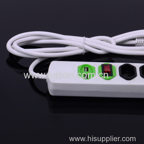 4 Outlets 2 USB charger Extension Socket Power Strip
