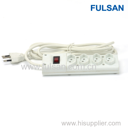 4 ports Electrical Extension Power Strip for Brazil
