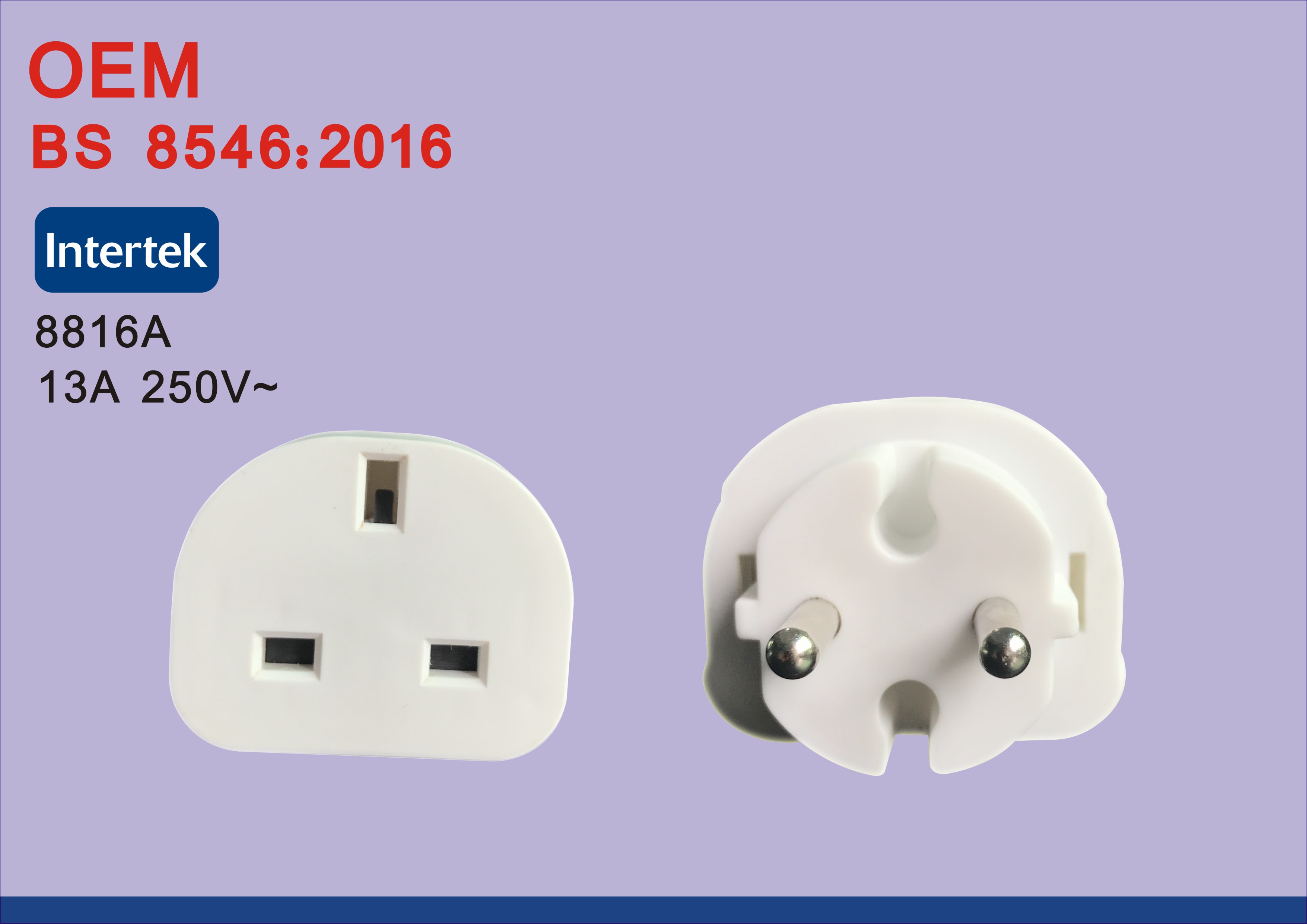 BS8546 Universal EU To UK Travel Power Plug Adapter Converter with USB
