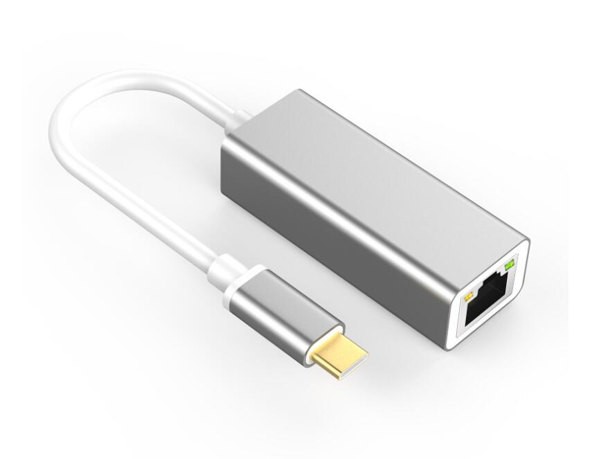 Wholesale USB Type C to 3-Port USB 3.0 Hub cable adapter converter RJ45 Gigabit Ethernet LAN Network Adapter 