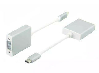 Aluminum Alloy Nickel Plated Usb3.1 Type-C Male To VGA Female Adapter HD Cable for Computer 